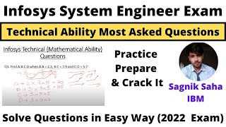 Infosys Previous Year Technical Ability  Infosys System Engineer Exam Preparation 2022  Easy Way [upl. by Gabler]