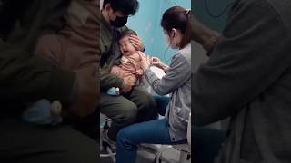 Cute Baby Girl injection vaccinations at Nurse hospitalshorts [upl. by Blondy784]