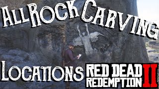 Red Dead Redemption 2  All 10 Rock Carving Locations Geology for Beginners Old Brass Compass RDR2 [upl. by Pauwles]