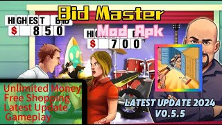 New Update Bid Master Mod Apk 055  Unlimited Money Free Shopping [upl. by Oicaroh]