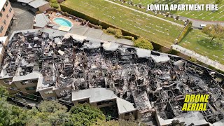 Lomita Apartment Complex Fire Aftermath Drone Aerial [upl. by Chill]