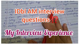 IDBI Assistant manager interview questions IDBI JAM Interview  IDBI PGDBF IBPS PO  idbi [upl. by Dahlstrom]