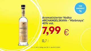 Aromatisierter Vodka ARCHANGELSKAYA  quotHlebnayaquot  Top Angebote Mix Markt 291104122021 [upl. by Liborio400]