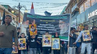 Muslims of Leh hold candlelight March over hezbollah leaders death [upl. by Ab]