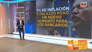 Paritarias 2022 bancarios piden adelantar cuotas y un nuevo aumento por inflación I A24 [upl. by Breeze]