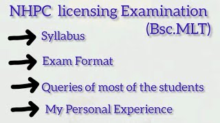 BScMLT license exam  My personal experience while giving NHPC license Examination [upl. by Adey]