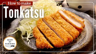 How to make Tonkatsu Japanese Pork Cutlet Step by step guide [upl. by Nanette]