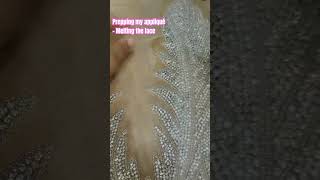 Prepping my appliqué melting the lacedress sewing sewmachine tutorial [upl. by Sucramaj]