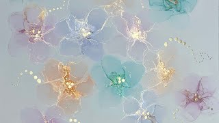 73 Alcohol Ink Art Tutorial  Part 2  Simple Embellishing the Flowers [upl. by Barayon]