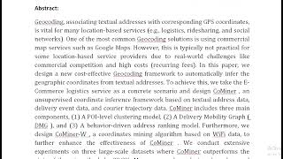 Nationwide Behavior Aware Coordinates Mining From Uncertain Delivery Events [upl. by Borchert]