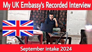 UK Embassy recorded interview  uk interview questions and answers  uk Biometric Process [upl. by Nnalatsyrc426]