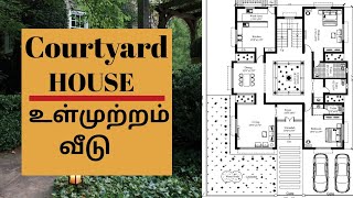 Courtyard house design  india  house plan  building design  vastu  instyle homes  பங்களா வீடு [upl. by Hart]