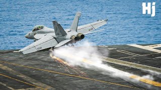 The Terrifying Moment an Arresting Cable Snaps on an Aircraft Carrier [upl. by Lempres]