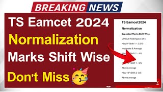 ts eamcet normalized marks shift wise  ts eapcet normalization marks shiftwise good newstseamcet [upl. by Demb]