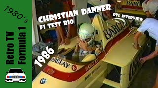 Christian Danner  Arrows Formula 1 Testing 1986  Reto TV  Preview Grand Prix Brasil  Interview [upl. by Garceau]