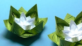 Origami Blumen falten  02 Seerose [upl. by Nomis]