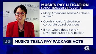 Laffer Tengler CEO Musk deserves Tesla pay package after delivering on benchmarks [upl. by Arretahs]