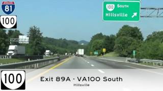 I 81 South  Christiansburg VA To Bristol VA [upl. by Je]