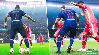 SKILLS amp DRIBBLING TUTORIAL  TWISTING DEFENDERS INSIDE OUT  PES 2021 [upl. by Ymot]