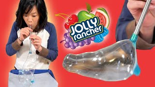 How to Blow Jolly Rancher Candy Glass BUBBLES [upl. by Zwart]