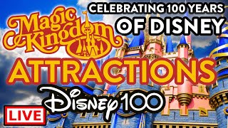 🔴 100 Years Of Disney  Magic Kingdom Attractions Live disney100 [upl. by Ycram]