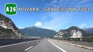 Italy A26 Novara  Gravellona Toce Autostrada dei Trafori [upl. by Berrie]