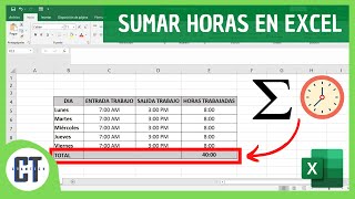 Como SUMAR HORAS en Excel [upl. by Markowitz]