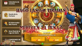 CONSEJO PARA F2P Y LOW SPENDER TIRANDO 60 VECES LA RULETA  Rise of Kingdoms Español [upl. by Herra]