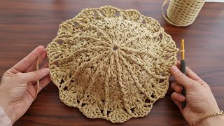 SUPERB BEAUTIFUL😲MUY BONİTO Crochet raffia paper rope beach bag Paper ip plaj çantası crochet [upl. by Ciredec534]