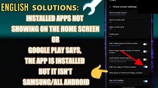 Apps installed But not Showing on Home Screen in Samsung A32 A52 A72  2021 Working Solution [upl. by Mariele]