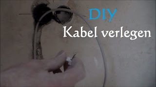 How to Stromkabel verlegen und verspachteln verputzen  Kabel verlegen einputzen [upl. by Kama]