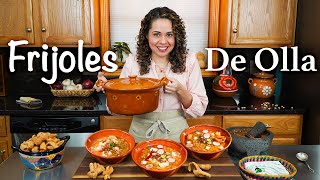 Authentic FRIJOLES DE LA OLLA cooked in a CLAY POT  Mexican BEAN recipe  Villa Cocina [upl. by Baskett]