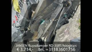 JANSEN Rupsdumper RD300S hoogkipsysteem motorkruiwagen [upl. by Cacie]