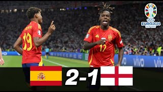 ESPAÑA vs INGLATERRA 21  Goles y Resumen del partido  EUROCOPA 2024 [upl. by Ahsirahc358]