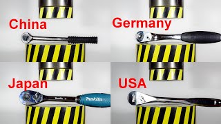 HYDRAULIC PRESS VS SOCKET WRENCHES WITH RATCHET [upl. by Fawne]