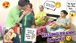 Kissing prank on wife for 24 hours  epic reaction of wife  prank on indian wife  lucky parul [upl. by Iggam]