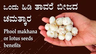 ತಾವರೆ ಬೀಜದ ಲಾಭ ತಿಳಿದರೆ ಆಶ್ಚರ್ಯ ಪಡ್ತಿರಿ Makhana benefits Kannada  Lotus seeds Foxnuts Tavare beeja [upl. by Namrej205]