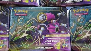 Opening 5x Hoopa EX amp Rayquaza Collector Chest Lunchbox Tin [upl. by Alleuqram]