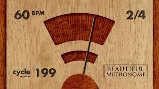 60 BPM 24 Wood Metronome HD [upl. by Ahseekan]