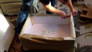 How To Install Cover On IKEA EKTORP Footstool Ottoman Video  Tygelsjö beige [upl. by Kaycee]