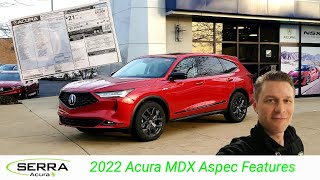 2022 Acura Mdx Aspec Package Features [upl. by Iniretake]