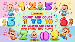 Color and Count 110 Fun Learning with Colors Wow Babies Sing Alongkidssongs [upl. by Alayne]