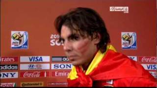 Rafael Nadal interview after Spains world cup victory Al Jazeera sports Chaneel [upl. by Jude886]