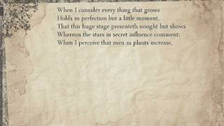 Sonnet 15 When I consider every thing that grows [upl. by Altis]