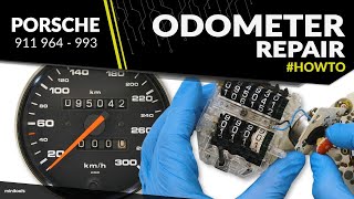 Porsche 911 964  993 speedometers trip meter and odometer repair DIY – odometer gears replacement [upl. by Holder]