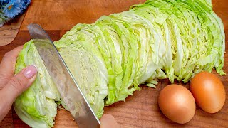 Cabbage with eggs tastes better than meat I have never eaten such a delicious dinner 2 recipes [upl. by Kusin]