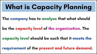 No48  What is Capacity Planning  Meaning  Example  Student Notes [upl. by Ardnnaed]