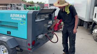 Air Compressor 2011 Airman 185 CFM Diesel Portable Trailer Mounted Rotary Screw [upl. by Boykins]