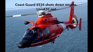 US Coast Guard HH65 Dolphin Engine Failure Emergency Landing ATC Recording [upl. by Tortosa]