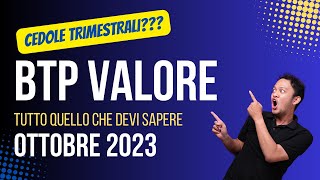 PROSSIMA EMISSIONE BTP VALORE OTTOBRE 2023 [upl. by Leinehtan283]